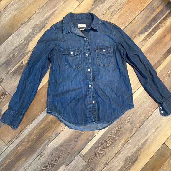 Blue denim button up shirt| Rodeo | Country Western Button down - Picture 1 of 5